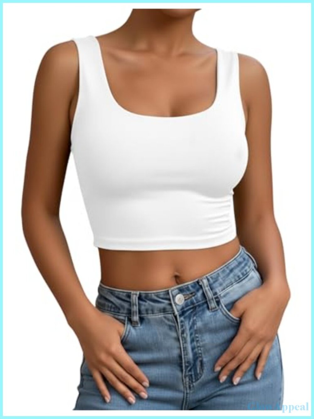 Cotton Spandex Crop Tank Top Sleeveless Ribbed Slim Fit Basic Casual